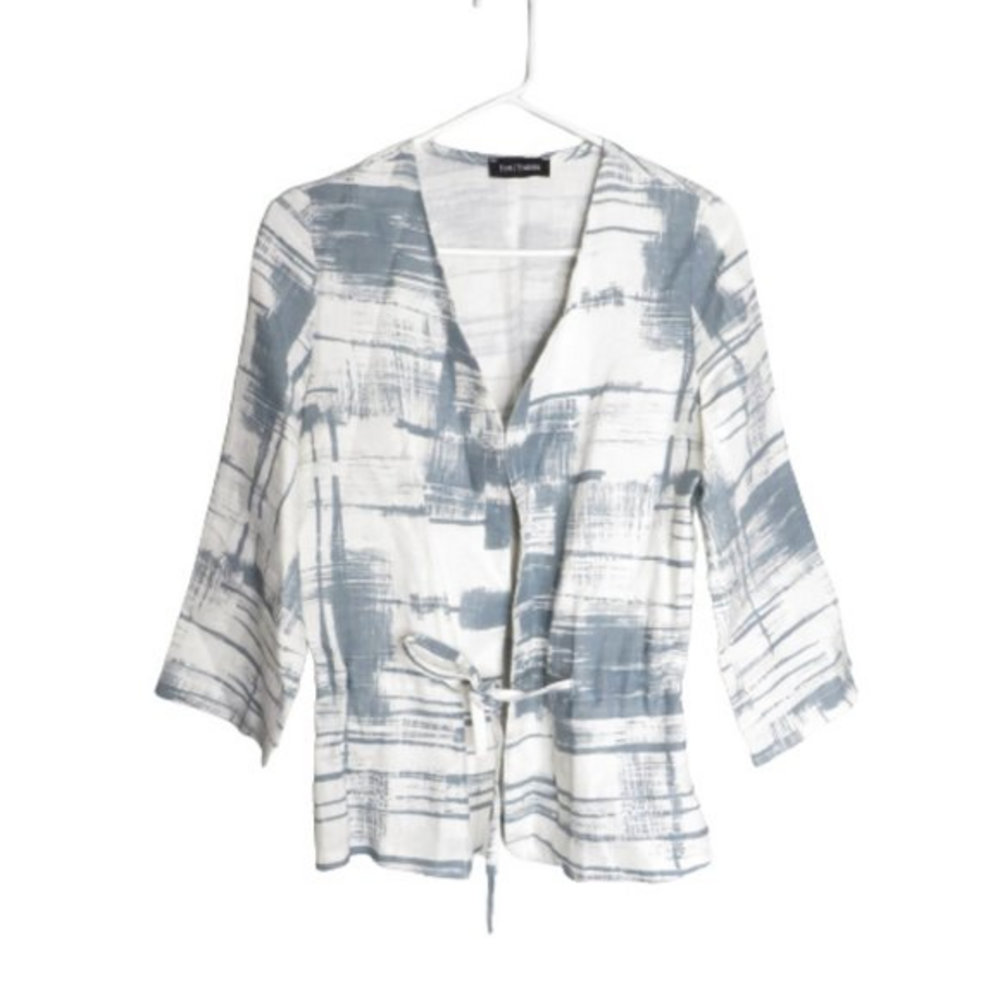 Eva Tralala linen belted cardigan jacket